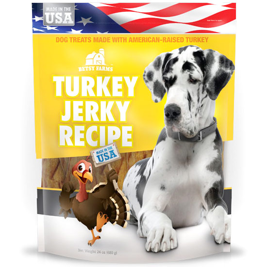 Betsy Farms Betsy Farms Turkey Jerky Recipe Dog Treats, 24 oz