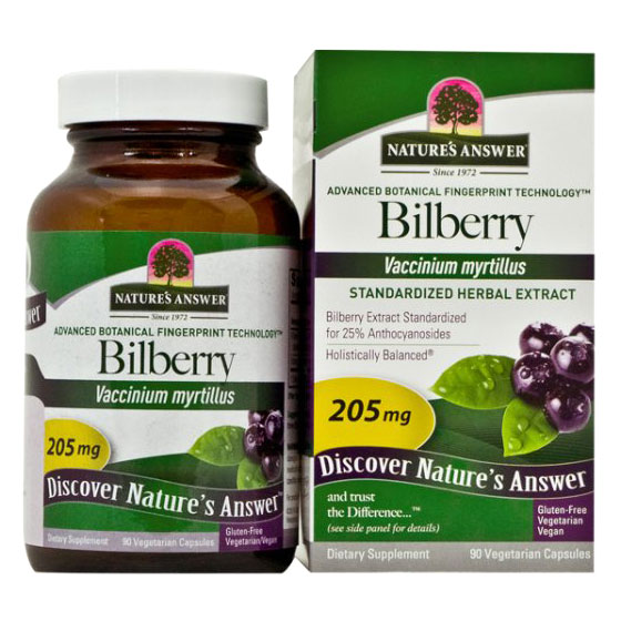 Nature's Answer Bilberry Extract Standardized 90 Vegicaps from Nature's Answer