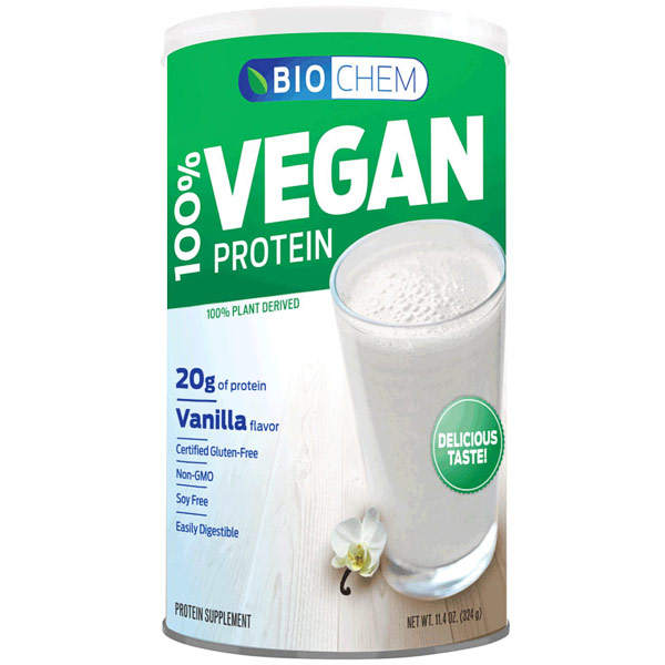 Biochem Sports Biochem Sports 100% Vegan Protein, Vanilla Flavor, 11.4 oz (324 g)