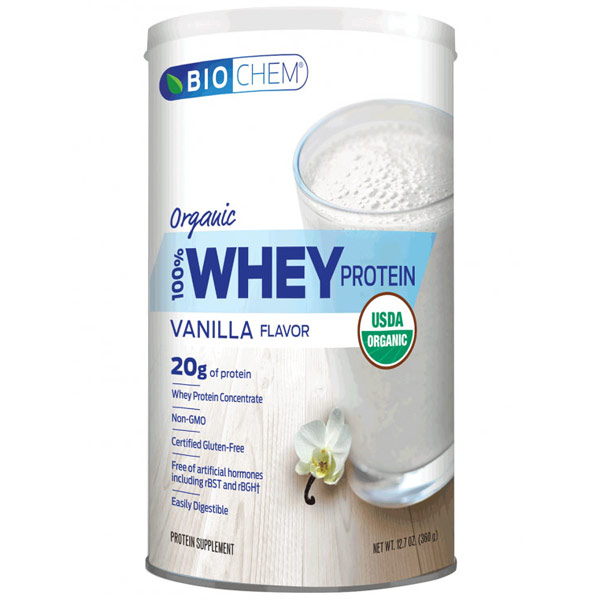 Biochem Sports Biochem Sports 100% Whey Organic Protein Powder, Vanilla Flavor, 12.7 oz (360 g)