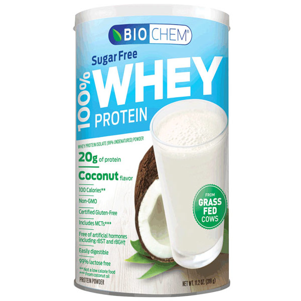 Biochem Sports Biochem Sports 100% Whey Sugar Free Protein Powder, Coconut Flavor, 11.2 oz (319 g)