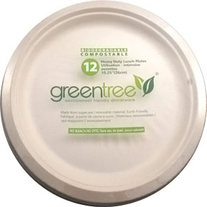 Greentree Biodegradable Compostable Dinner Plates 10.25 Inch, 12 ct, Greentree