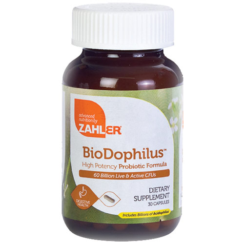 Zahler BioDophilus 60 Billion, High Potency Probiotic Formula, 30 Capsules, Zahler