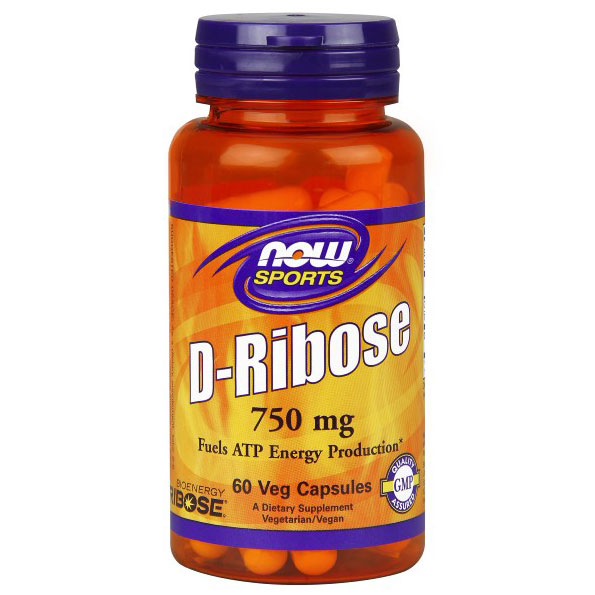 NOW Foods Bioenergy Ribose D-Ribose 750 mg, 60 Capsules, NOW Foods