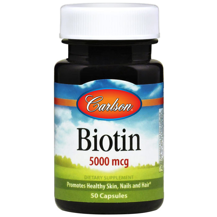Carlson Labs Biotin 5000 mcg, 100 Capsules, Carlson Labs
