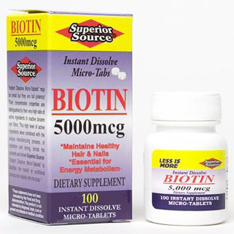 Superior Source Biotin 5000 mcg, 100 Instant Dissolve Tablets, Superior Source