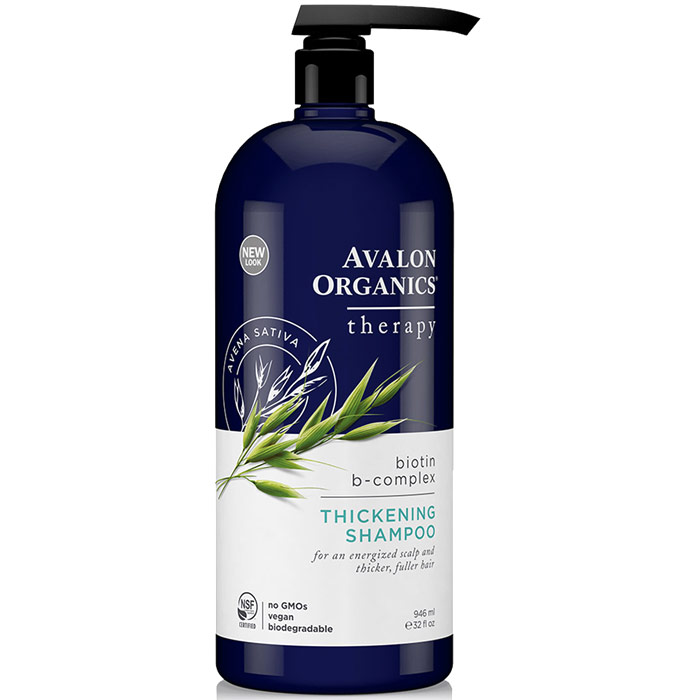 Avalon Organics Biotin B-Complex Therapy Thickening Shampoo, 32 oz, Avalon Organics