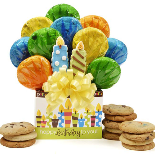 Elegant Gift Baskets Online Birthday Candles Cookie Bouquet Gift Box, Elegant Gift Baskets Online