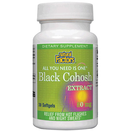 Natural Factors Black Cohosh 80 mg, 60 Softgels, Natural Factors