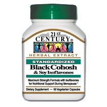 21st Century HealthCare Black Cohosh & Soy Isoflavones 60 Vegetarian Capsules, 21st Century Health Care
