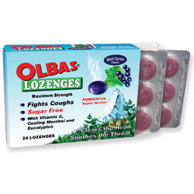 Olbas Black Currant Lozenges, Sugar Free Cough Suppressant Drops, 24 Lozenges, Olbas