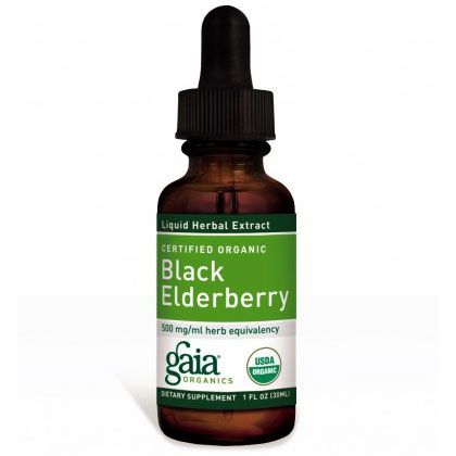 Gaia Herbs Black Elderberry Extract Liquid, Organic, 4 oz, Gaia Herbs