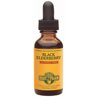 Herb Pharm Black Elderberry Glycerite Liquid, 1 oz, Herb Pharm