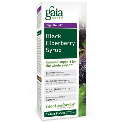 Gaia Herbs Black Elderberry Syrup, 3 oz, Gaia Herbs