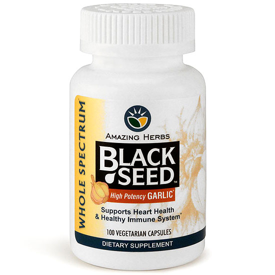 Amazing Herbs Black Seed & High Potency Garlic, 100 Capsules, Amazing Herbs