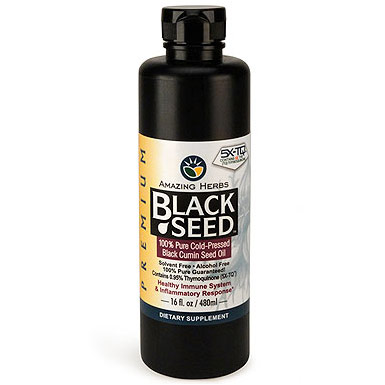 Amazing Herbs Black Seed Oil Liquid, 16 oz, Amazing Herbs