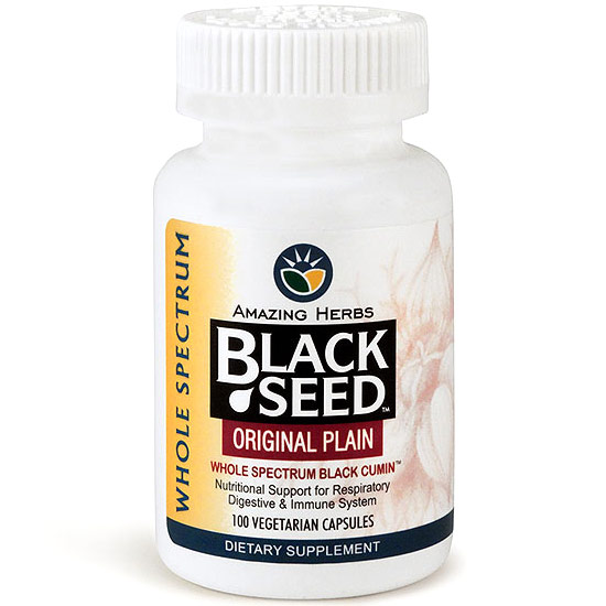 Amazing Herbs Black Seed Original Plain, 100 Capsules, Amazing Herbs