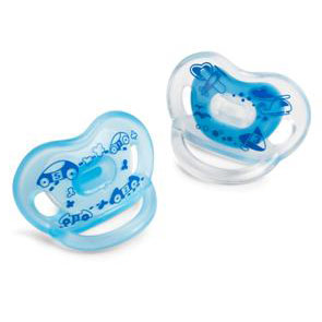 BornFree (Born Free) Bliss Orthodontic Pacifier 6M+, Blue, 2 Pack, BornFree (Born Free)