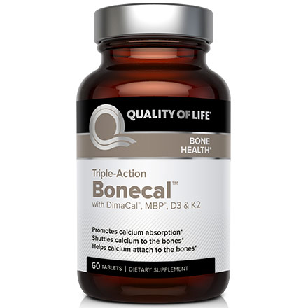 Quality of Life Labs Triple-Action Bonecal, Promotes Calcium Absorption, 60 Tablets, Quality of Life Labs