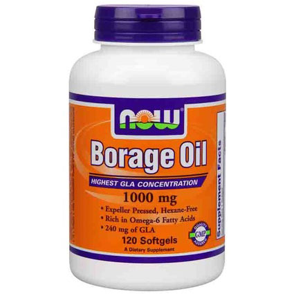 NOW Foods Borage Oil 1050mg, 240mg GLA, 120 Softgels, NOW Foods