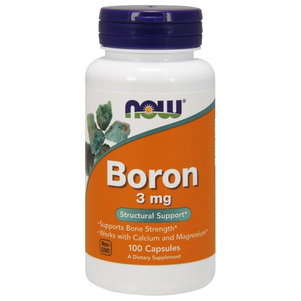 NOW Foods Boron 3 mg, 100 Capsules, NOW Foods