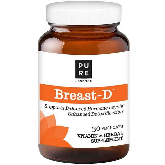 Pure Essence Labs Breast-D (With D3, DIM, Calcium D-Glucarate), 30 Vegetarian Capsules, Pure Essence Labs