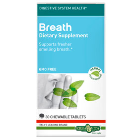 Erba Vita Breath, For Fresher Smelling Breath, 30 Chewable Tablets, Erba Vita