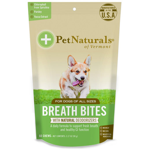 Pet Naturals of Vermont Breath Bites for Dogs, 21 Bone-Shaped Chews, Pet Naturals of Vermont