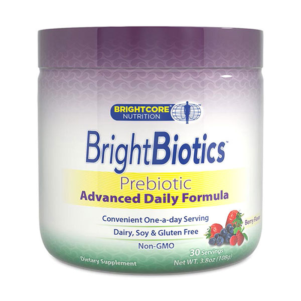 Brightcore Nutrition BrightBiotics Prebiotic Advanced Daily Formula Powder, Berry Flavor, 108 g, Brightcore Nutrition