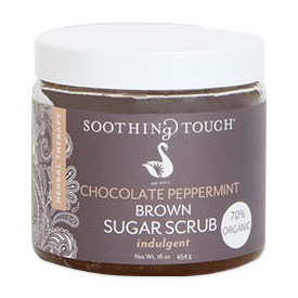 Soothing Touch Herbal Therapy Brown Sugar Scrub, 70% Organic, Chocolate Peppermint, 16 oz, Soothing Touch