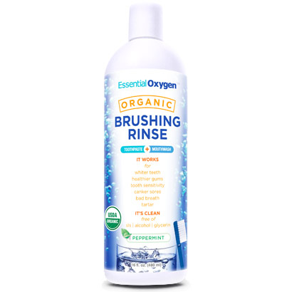 Essential Oxygen Organic Brushing Rinse, Peppermint, 16 oz, Essential Oxygen