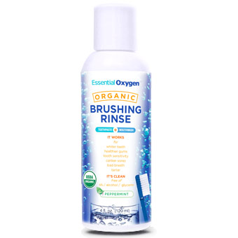 Essential Oxygen Organic Brushing Rinse, Peppermint, 4 oz, Essential Oxygen