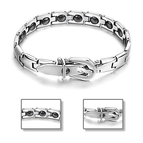 Relaxso Buckle Magnetic Germanium Bracelet, Silver, Relaxso