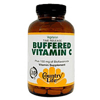 Country Life Buffered Vitamin C 1000 w/Bioflavonoids Time Release 100 Tablets, Country Life