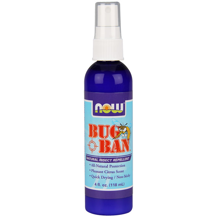 NOW Foods Bug Ban Spray, All Natural Insect Repellent, 4 oz, NOW Foods