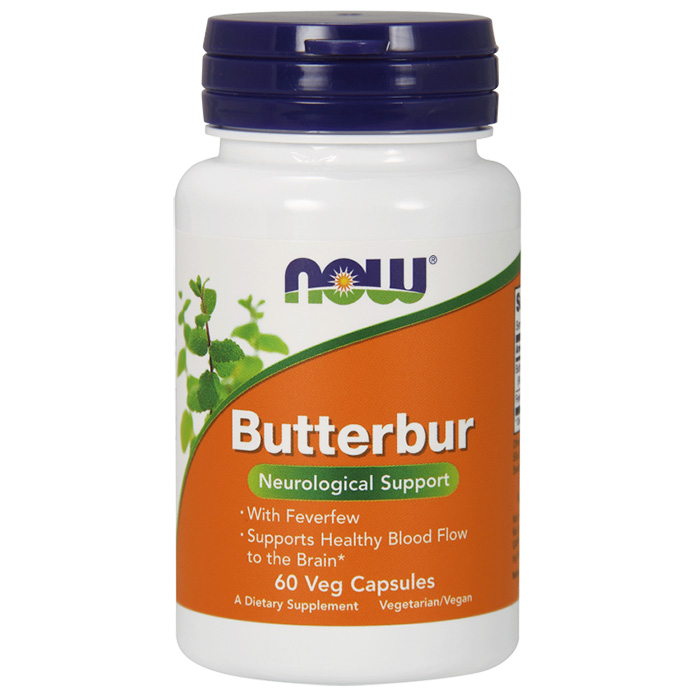 NOW Foods Butterbur with Feverfew 60 Vcaps, NOW Foods