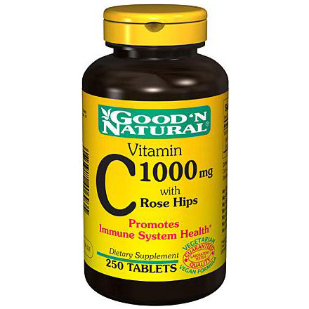 Good 'N Natural C-1000 mg with Rose Hips, 250 Tablets, Good 'N Natural