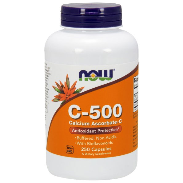 NOW Foods Vitamin C-500 Calcium Ascorbate, 250 Capsules, NOW Foods