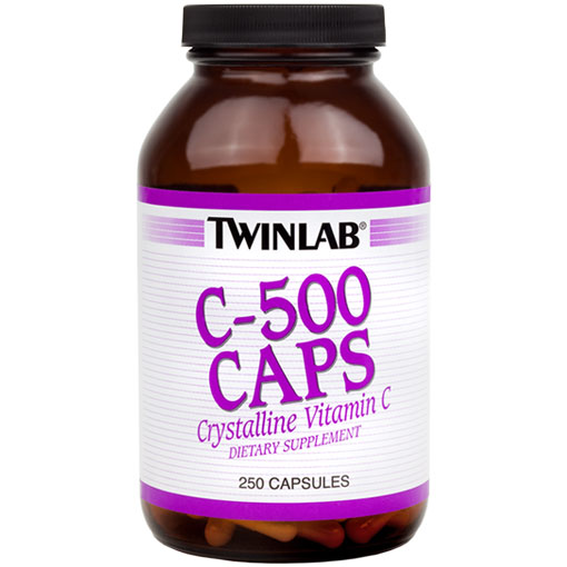 TwinLab C-500 Caps, Crystalline Vitamin C, 250 Capsules, TwinLab
