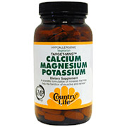 Country Life Cal-Mag-Potassium 500/500/99 Target Mins 90 Tablets, Country Life