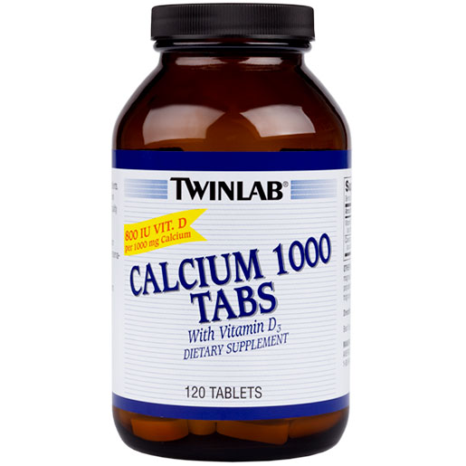 TwinLab Calcium 1000 Tabs with Vitamin D 800 IU, 120 Tablets, TwinLab