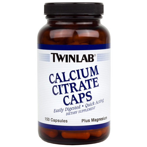 TwinLab Calcium Citrate Caps, Plus Magnesium, 150 Capsules, TwinLab