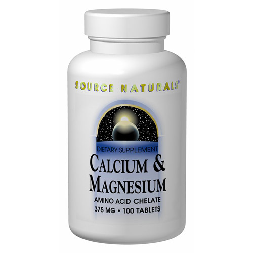 Source Naturals Calcium & Magnesium Chelate 250mg/125mg 100 tabs from Source Naturals