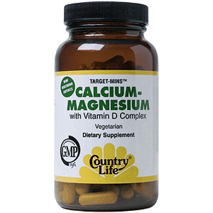 Country Life Calcium-Magnesium w/Vitamin D Target Mins 120 Capsules, Country Life