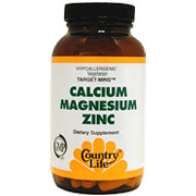 Country Life Calcium-Magnesium Zinc Target Mins 90 Tablets, Country Life