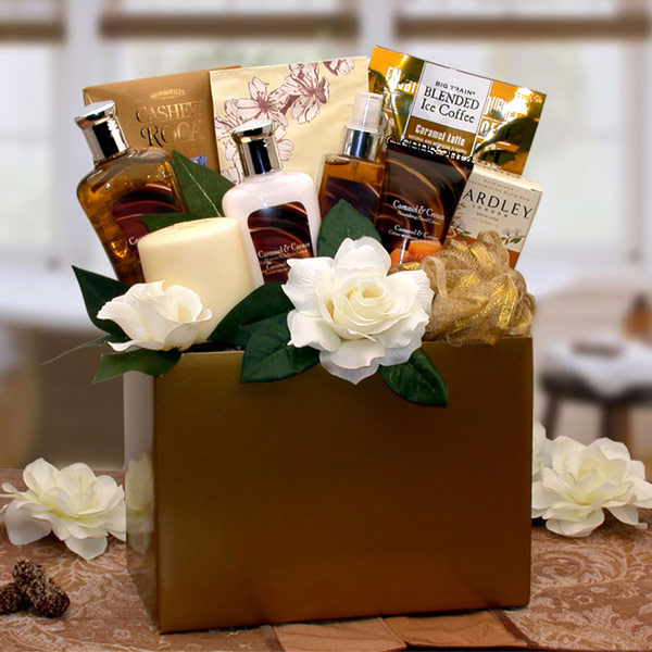 Elegant Gift Baskets Online Caramel Inspirations Spa Gift Box, Elegant Gift Baskets Online
