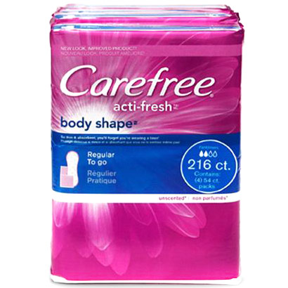 Carefree Carefree Acti-Fresh Body Shape Pantiliners, 216 ct