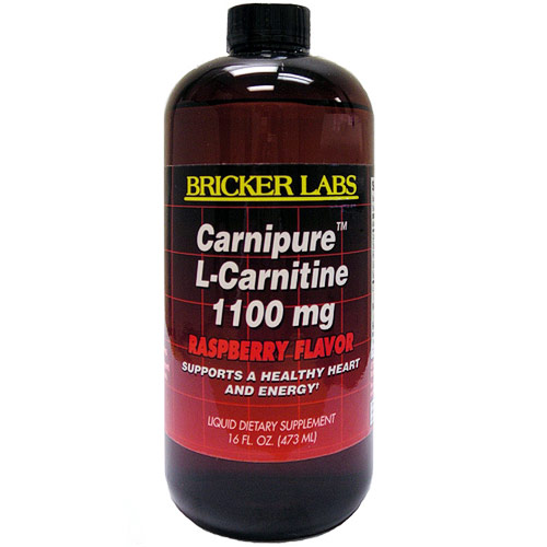 Bricker Labs Carnipure L-Carnitine Liquid, 1100 mg, Raspberry, 16 oz, Bricker Labs