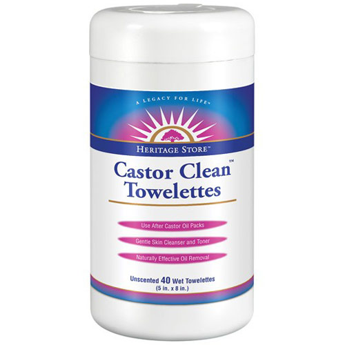 Heritage Products Castor Clean Towelettes, Unscented, 40 Wet Towelettes, Heritage Products