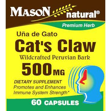 Mason Natural Cat's Claw 500 mg, 60 Capsules, Mason Natural